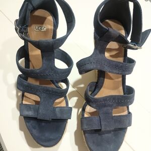 UGG Blue Gladiator Sandals with Suede Straps